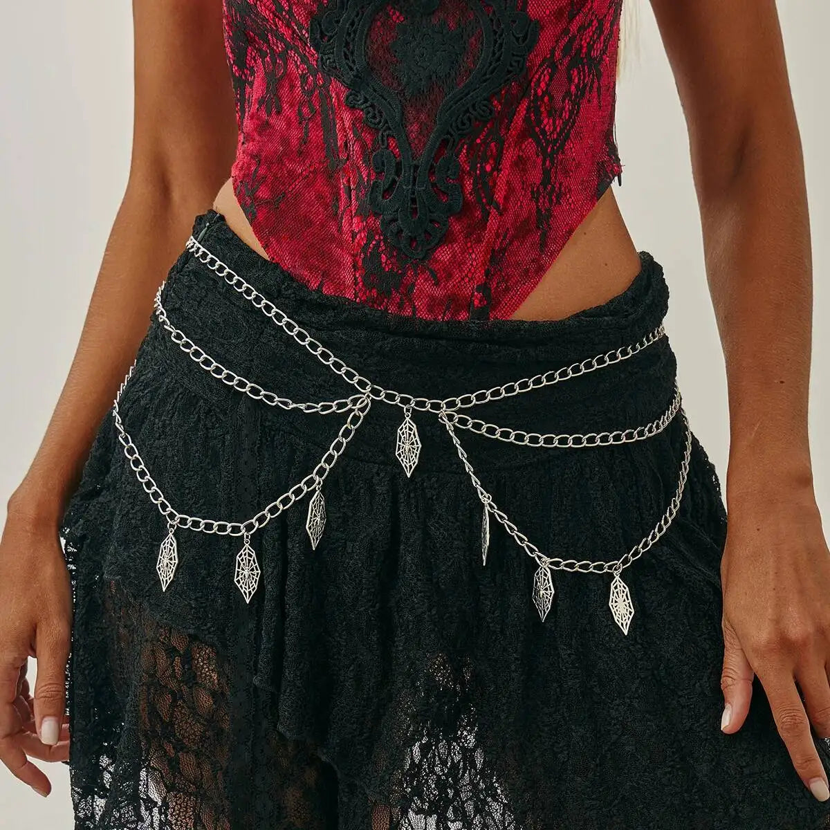 Gothic Multi-Layer Metal Belly Waist Chain