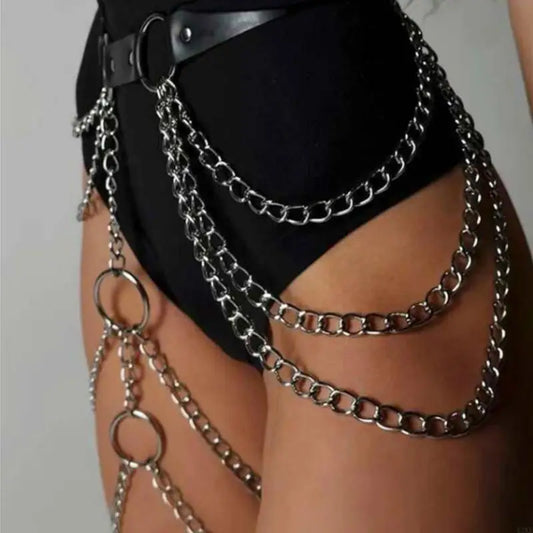 Gothic PU Leather Thigh Chain